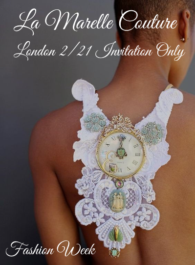 Statement Bib Neck piece on the back of a model. Handmade jewellery by Marelle Couture https://marellecouture.etsy.com #statementneckpiece #bibneckpiece #MarelleCouture