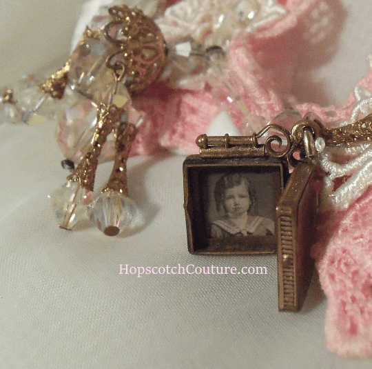 Pink Bridal Charm Keepsake Necklace by Marelle Couture for Hopscotch Couture. https://hopscotchcouture.com/ #Keepsakenecklace #bridalnecklace #pinkbridalnecklace 