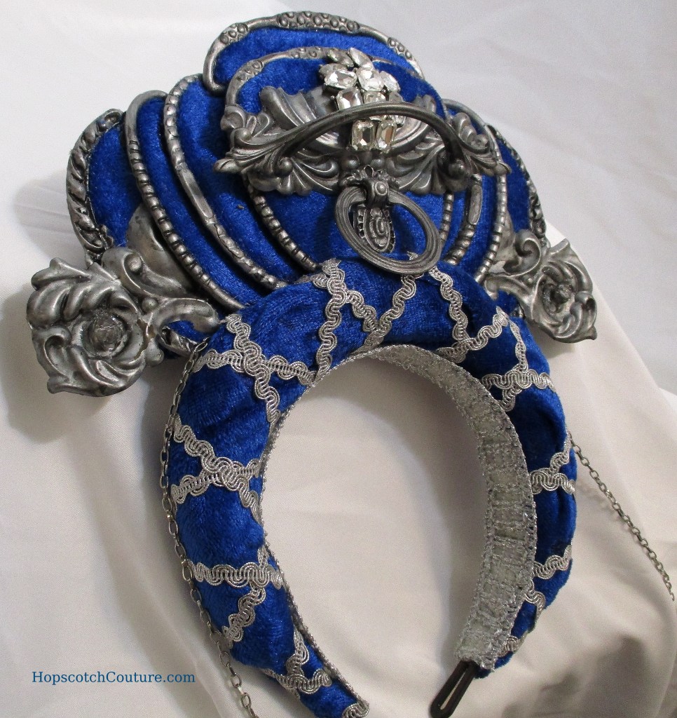 royal blue headband crown handmade by Marelle Couture for Hopscotch Couture. https://hopscotchcouture.com/products/royal-blue-crown-halo-crown-headband-headpiece #royalcrown #bluecrown #bridalcrown #headbandcrown 