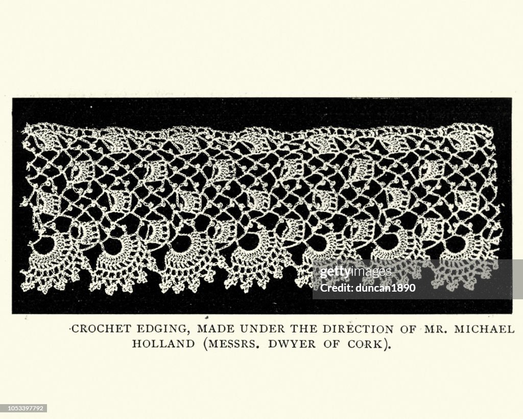 Example of Victorian Lace, hand crochet lace from the Victorian Era.